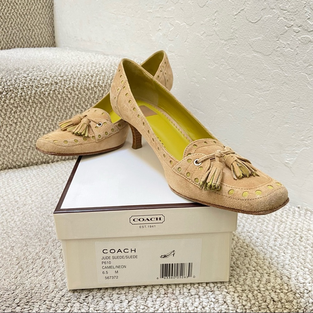 Coach Jude suede kitten heels